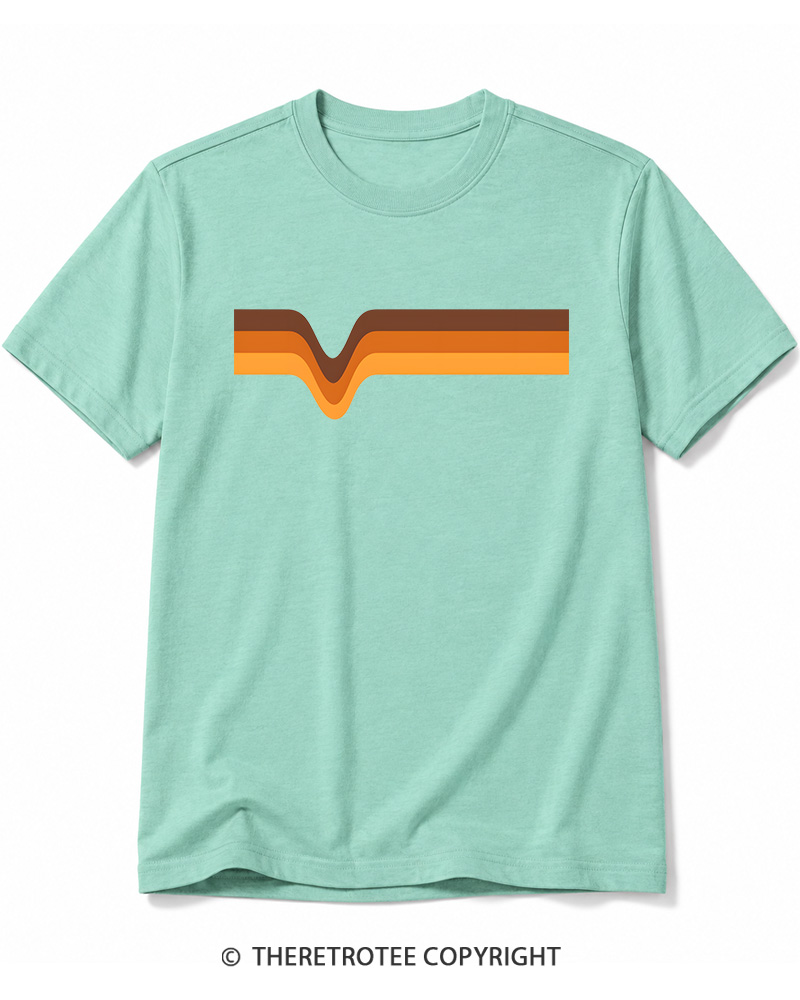 TheRetroTee 1970s Stripes Brown Orange Yellow Cotton T-Shirt
