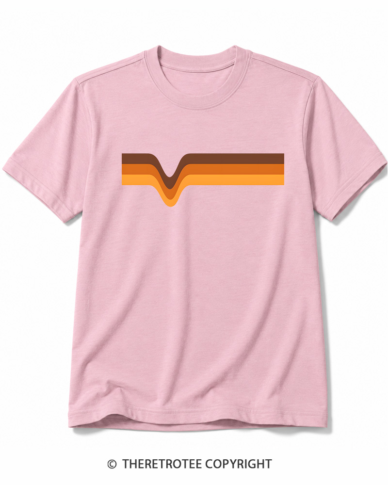 TheRetroTee 1970s Stripes Brown Orange Yellow Cotton T-Shirt