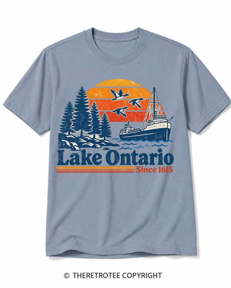 TheRetroTee Lake Ontario 1615 Cotton T-Shirt