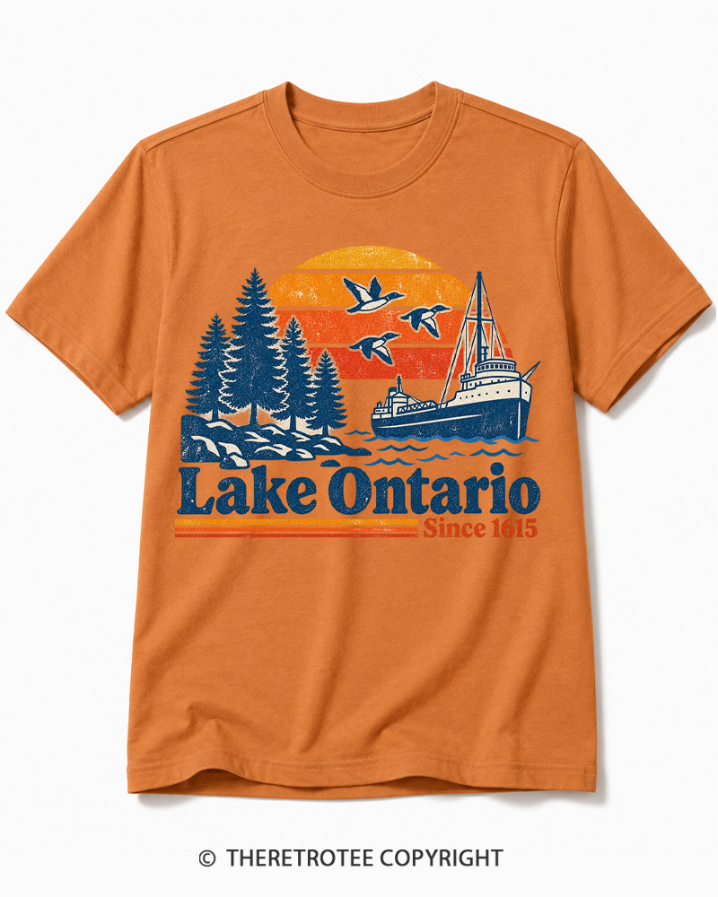 TheRetroTee Lake Ontario 1615 Cotton T-Shirt