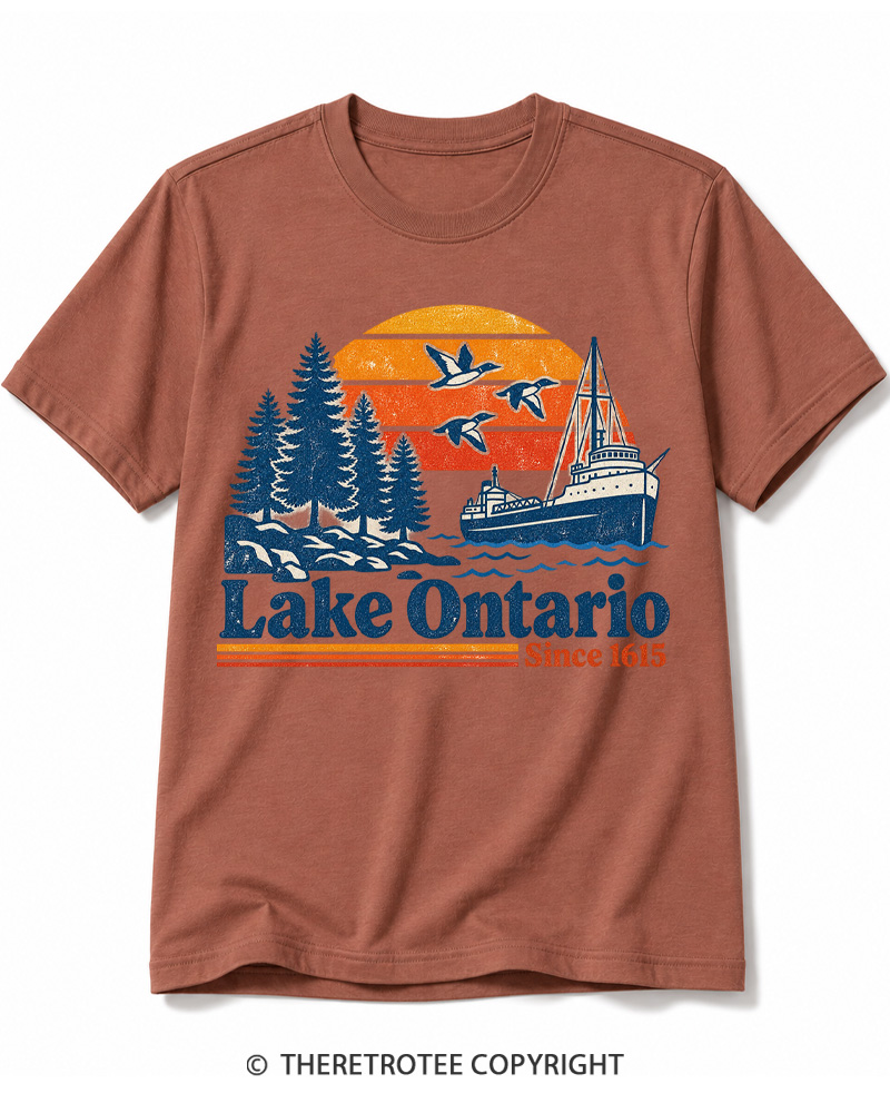 TheRetroTee Lake Ontario 1615 Cotton T-Shirt