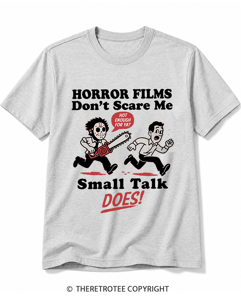 TheRetroTee Horror Small Talk 1980s Halloween Cotton T-Shirt