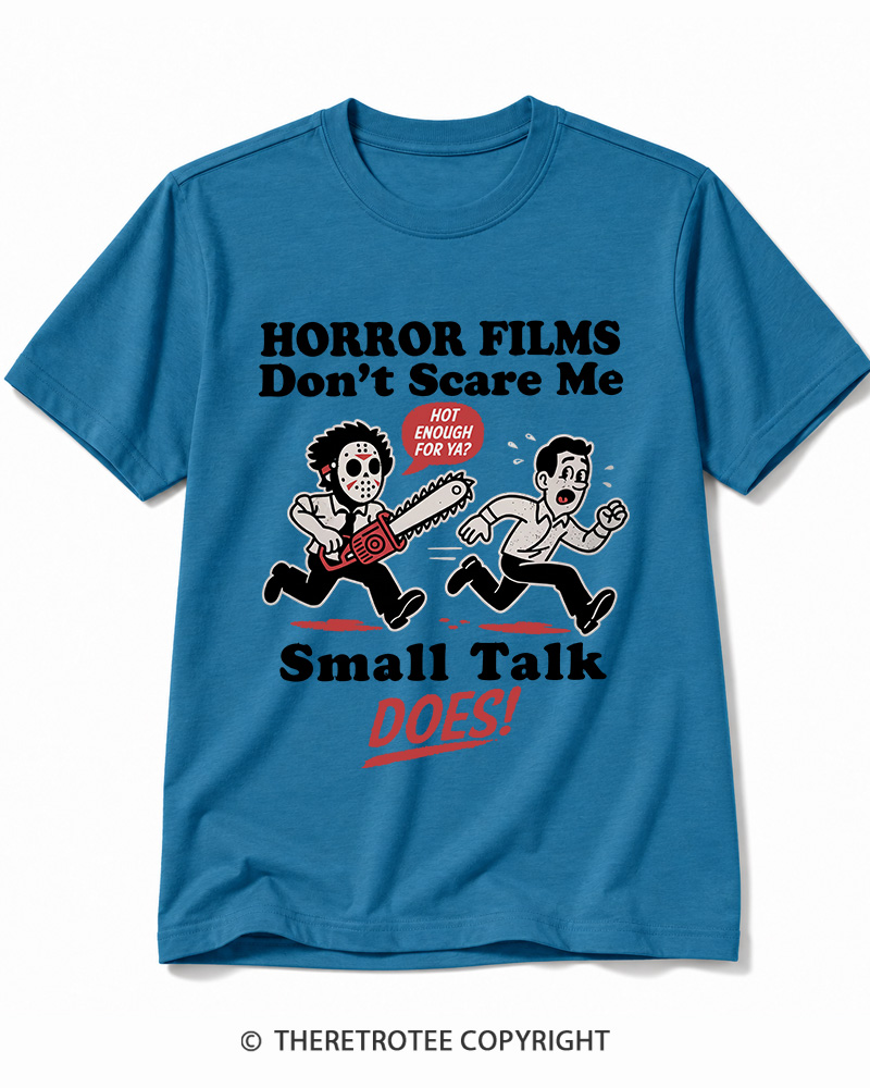 TheRetroTee Horror Small Talk 1980s Halloween Cotton T-Shirt