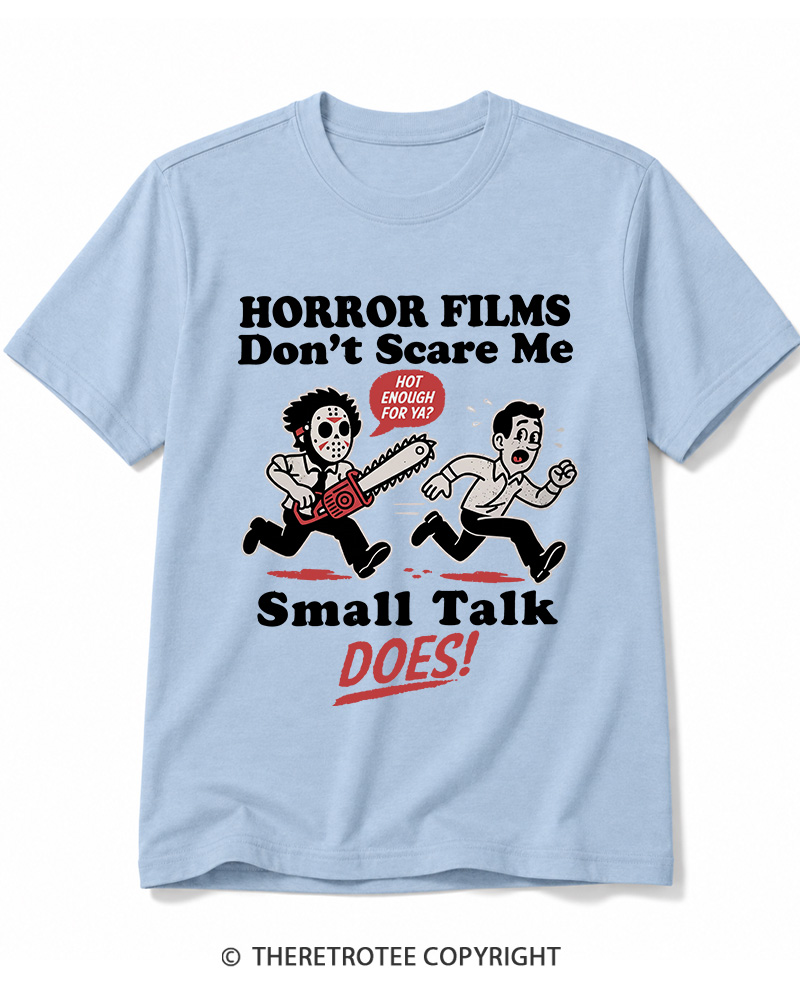 TheRetroTee Horror Small Talk 1980s Halloween Cotton T-Shirt