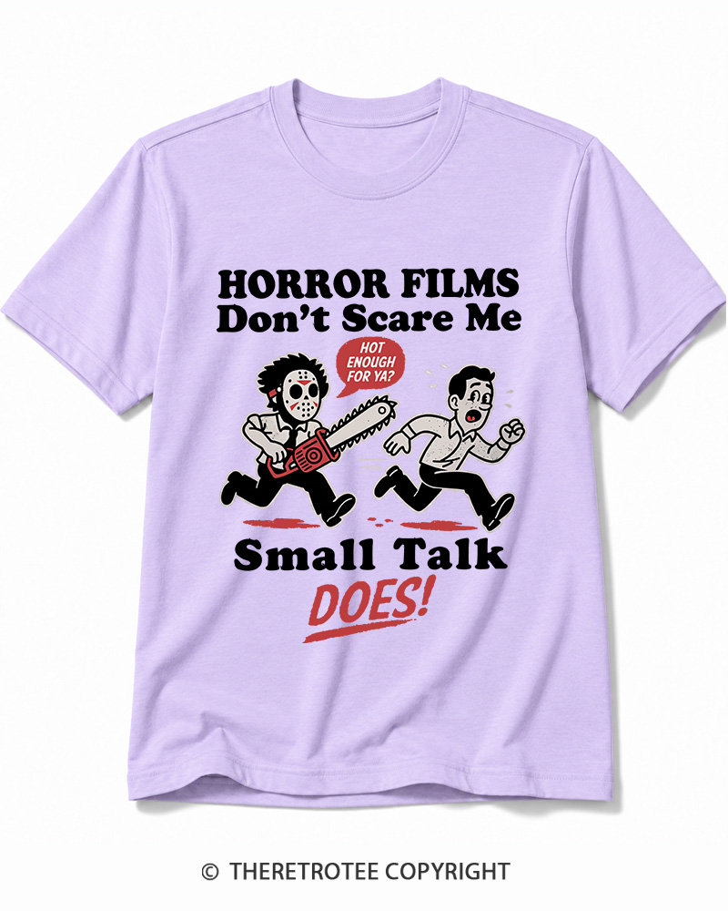 TheRetroTee Horror Small Talk 1980s Halloween Cotton T-Shirt