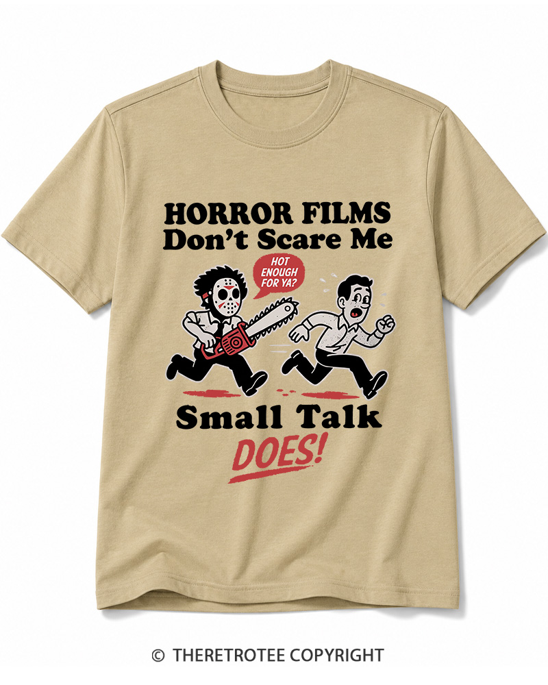 TheRetroTee Horror Small Talk 1980s Halloween Cotton T-Shirt