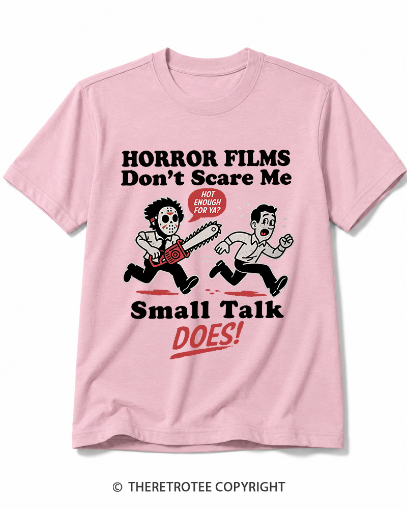 TheRetroTee Horror Small Talk 1980s Halloween Cotton T-Shirt