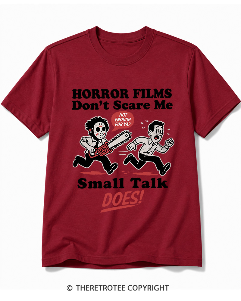 TheRetroTee Horror Small Talk 1980s Halloween Cotton T-Shirt