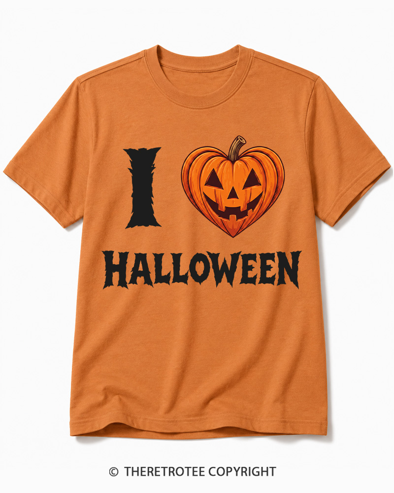 TheRetroTee I Love Halloween 1980s Cotton T-Shirt