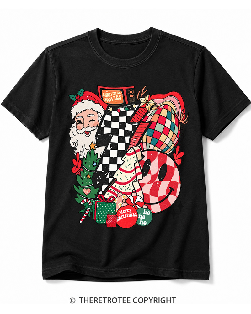 TheRetroTee Christmas Graphic 1970s Cotton T-Shirt
