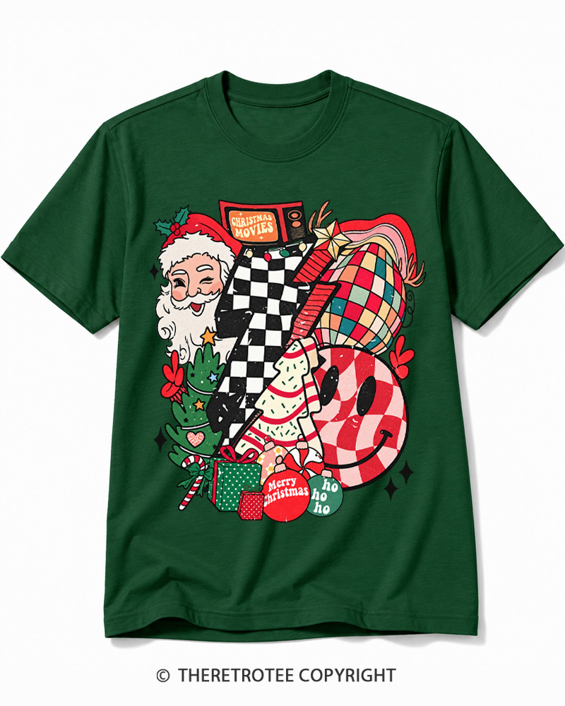 TheRetroTee Christmas Graphic 1970s Cotton T-Shirt