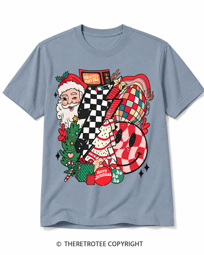 TheRetroTee Christmas Graphic 1970s Cotton T-Shirt