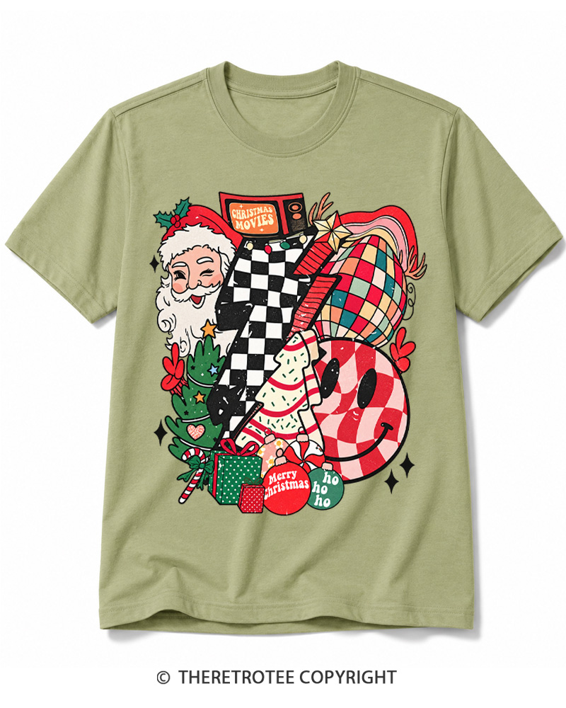 TheRetroTee Christmas Graphic 1970s Cotton T-Shirt