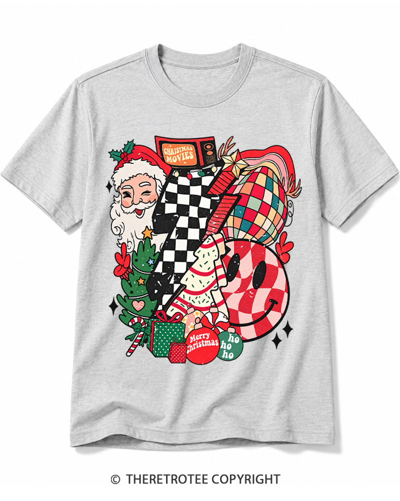 TheRetroTee Christmas Graphic 1970s Cotton T-Shirt