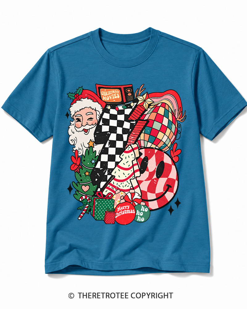 TheRetroTee Christmas Graphic 1970s Cotton T-Shirt