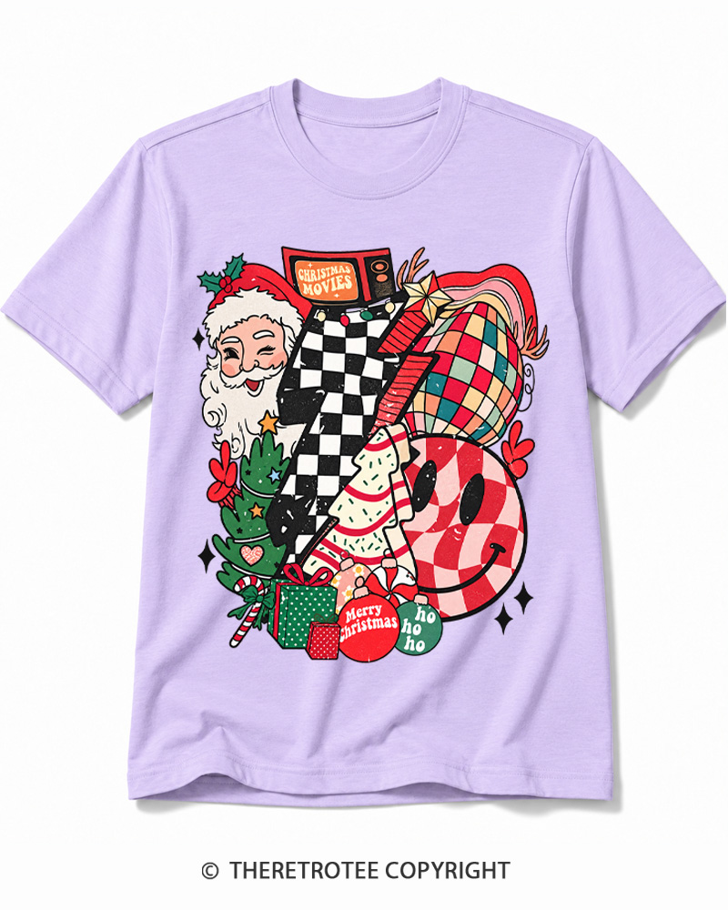TheRetroTee Christmas Graphic 1970s Cotton T-Shirt