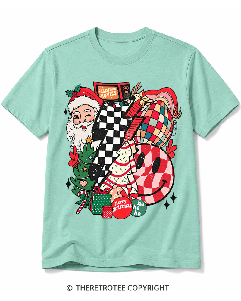 TheRetroTee Christmas Graphic 1970s Cotton T-Shirt