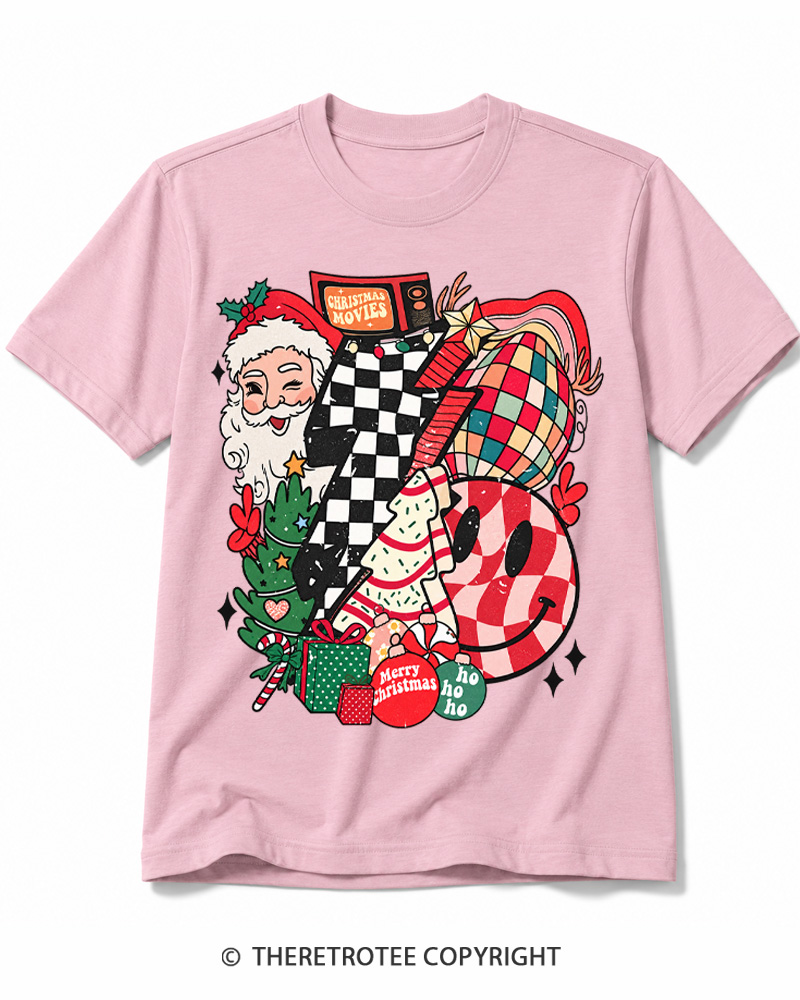 TheRetroTee Christmas Graphic 1970s Cotton T-Shirt