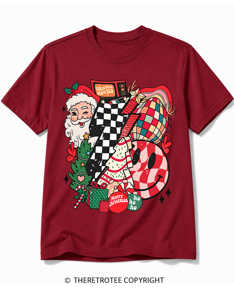 TheRetroTee Christmas Graphic 1970s Cotton T-Shirt