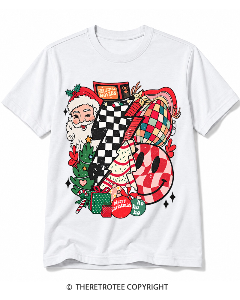 TheRetroTee Christmas Graphic 1970s Cotton T-Shirt
