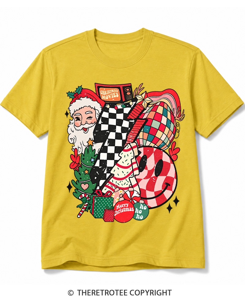 TheRetroTee Christmas Graphic 1970s Cotton T-Shirt