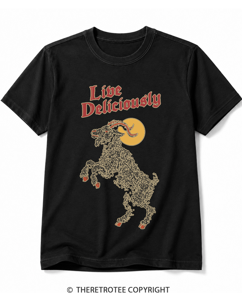 TheRetroTee Live Deliciously 1990s Halloween Cotton T-Shirt