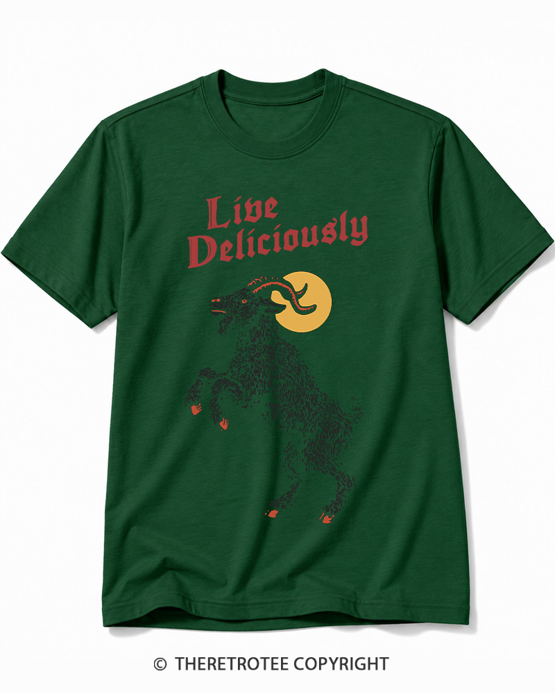 TheRetroTee Live Deliciously 1990s Halloween Cotton T-Shirt