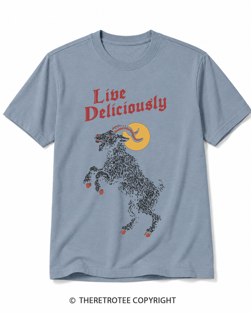 TheRetroTee Live Deliciously 1990s Halloween Cotton T-Shirt