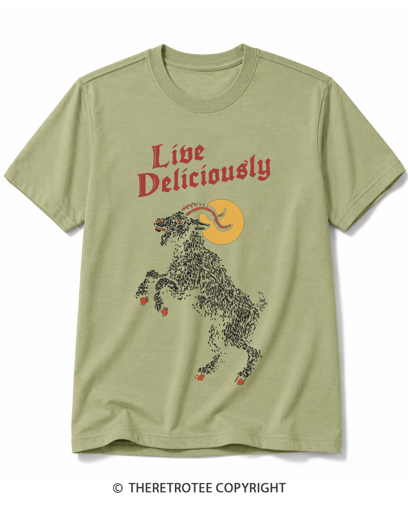 TheRetroTee Live Deliciously 1990s Halloween Cotton T-Shirt