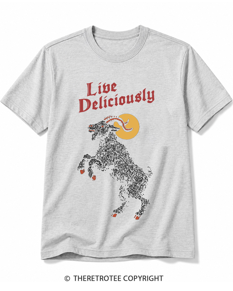 TheRetroTee Live Deliciously 1990s Halloween Cotton T-Shirt