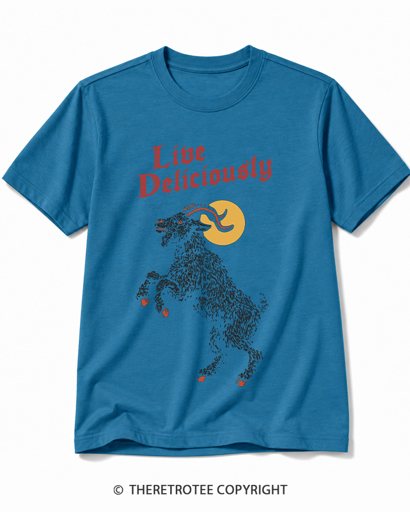 TheRetroTee Live Deliciously 1990s Halloween Cotton T-Shirt