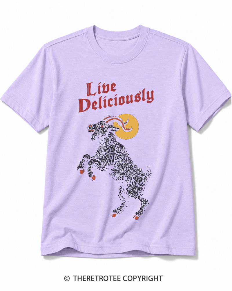 TheRetroTee Live Deliciously 1990s Halloween Cotton T-Shirt