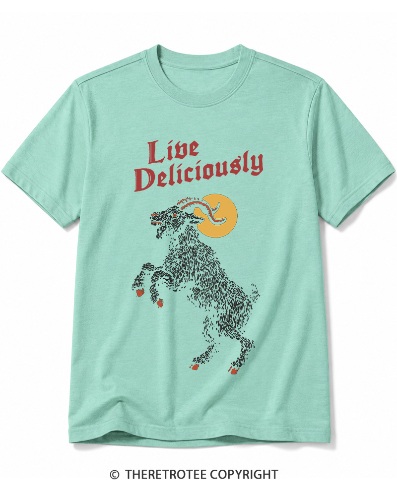TheRetroTee Live Deliciously 1990s Halloween Cotton T-Shirt
