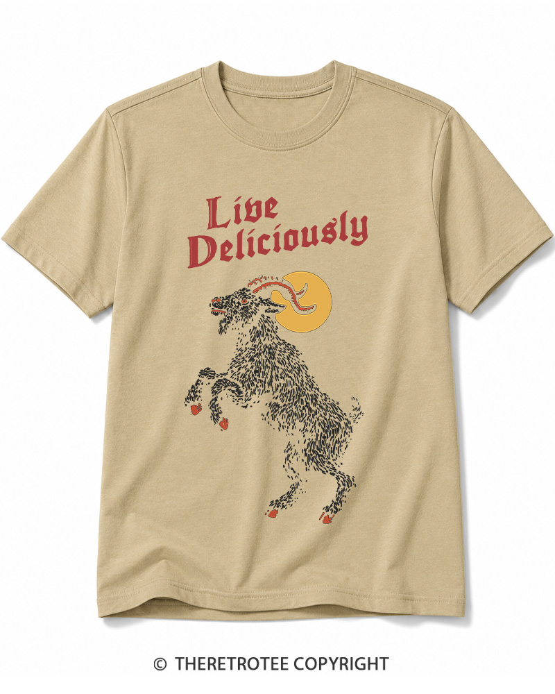 TheRetroTee Live Deliciously 1990s Halloween Cotton T-Shirt