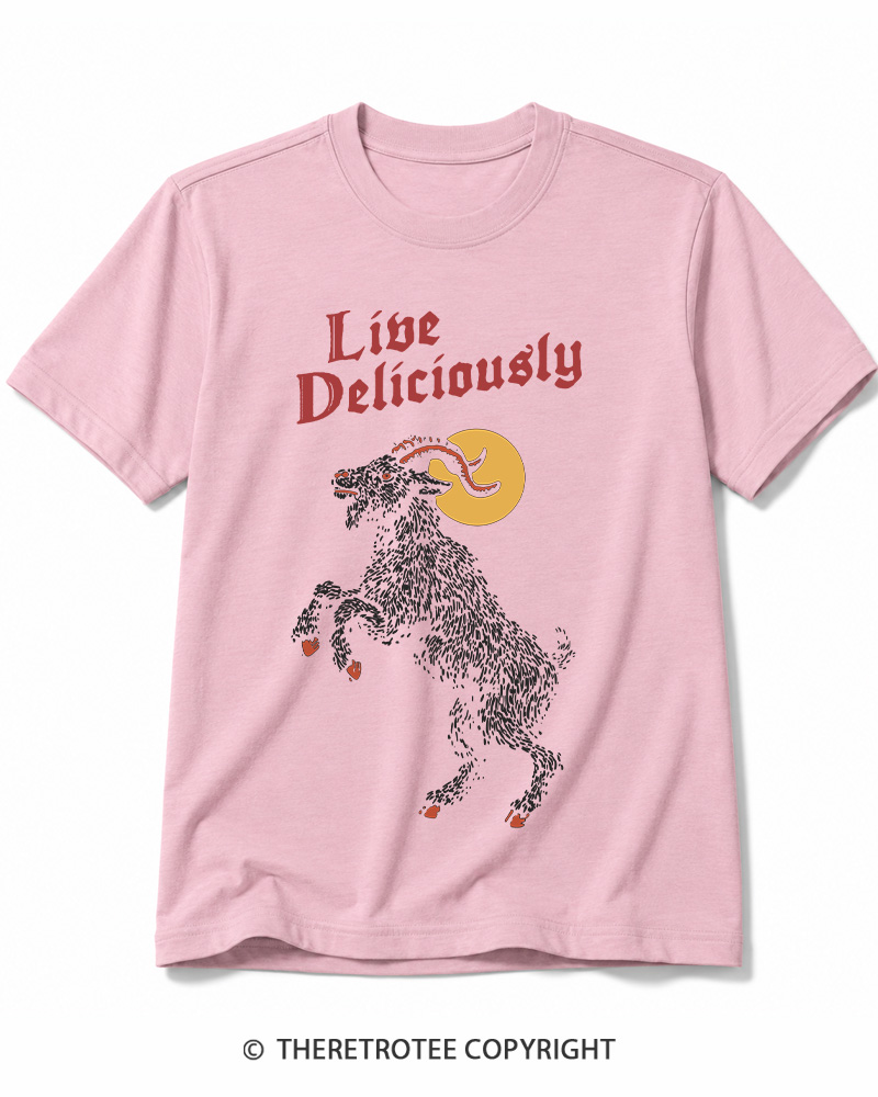 TheRetroTee Live Deliciously 1990s Halloween Cotton T-Shirt