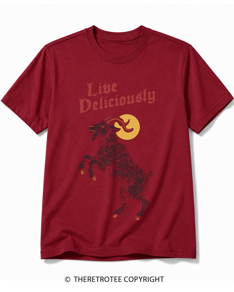 TheRetroTee Live Deliciously 1990s Halloween Cotton T-Shirt