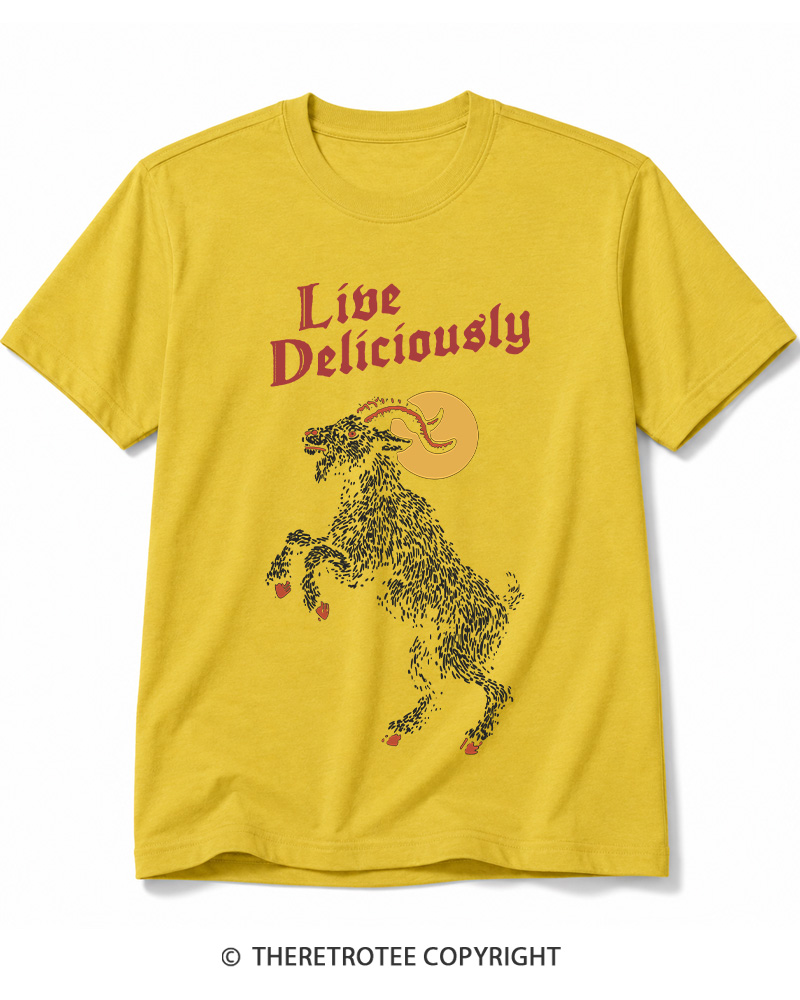 TheRetroTee Live Deliciously 1990s Halloween Cotton T-Shirt