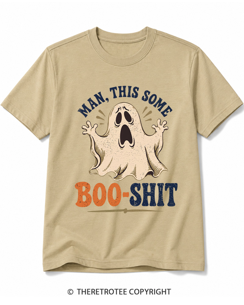 TheRetroTee Man, This Some Bullshit 1970s Halloween Cotton T-Shirt