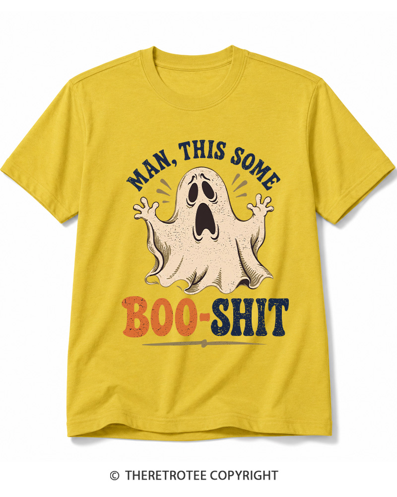 TheRetroTee Man, This Some Bullshit 1970s Halloween Cotton T-Shirt