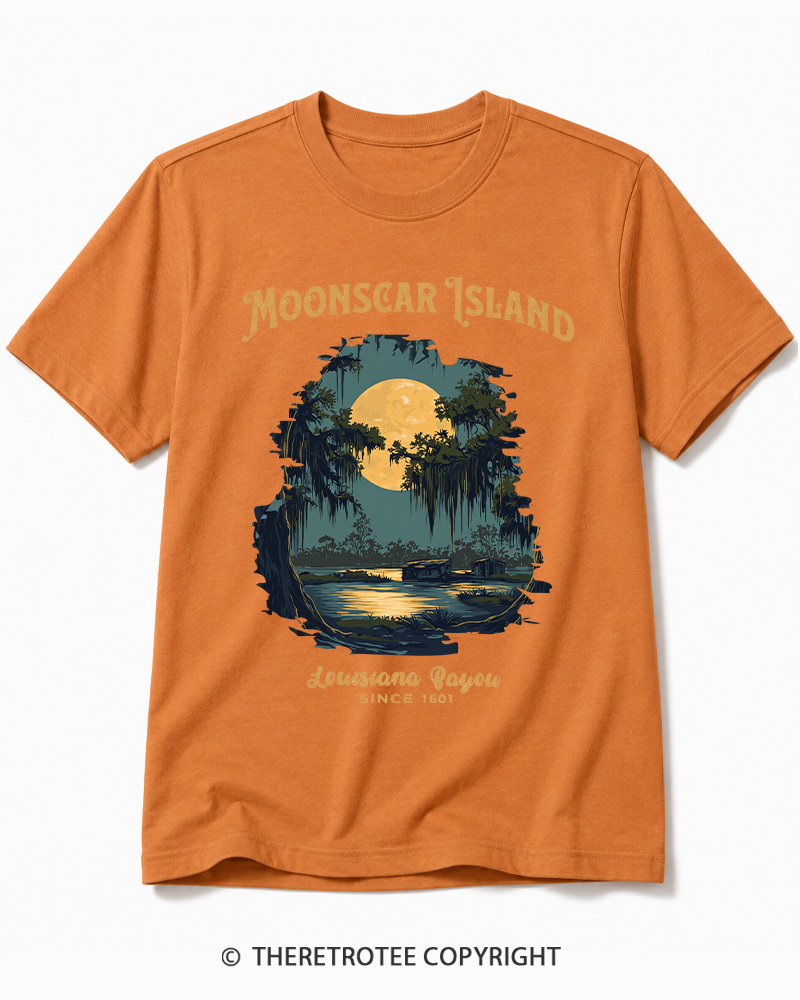 TheRetroTee Moonscar Island 1990s Cotton T-Shirt