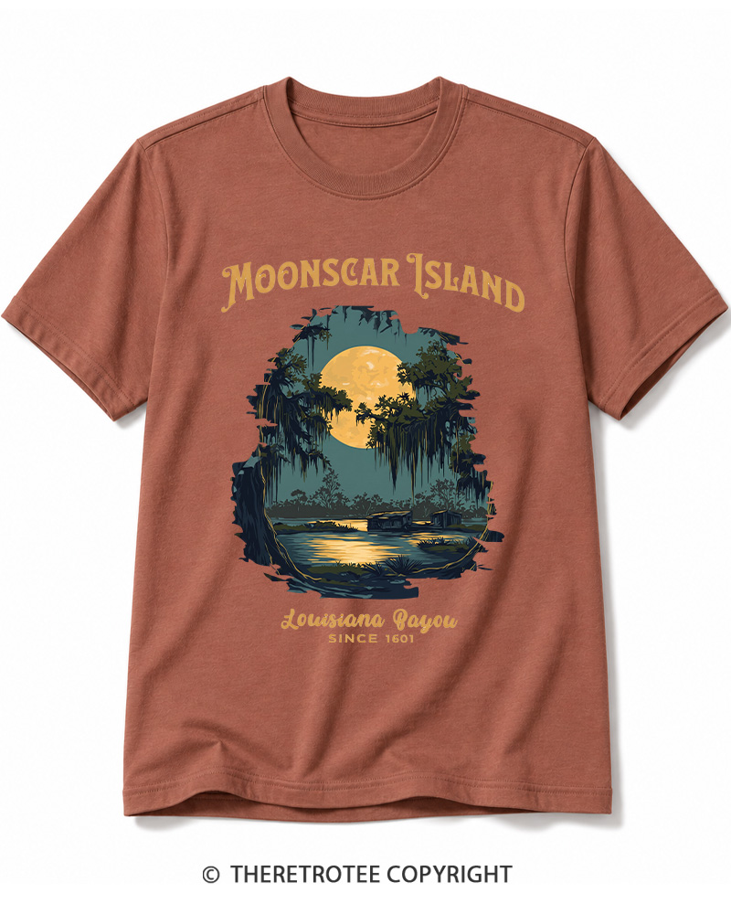 TheRetroTee Moonscar Island 1990s Cotton T-Shirt
