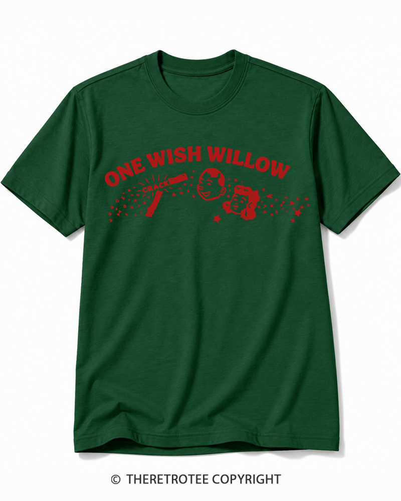 TheRetroTee One Wish Willow Vintage Halloween Vintage Cotton T-Shirt