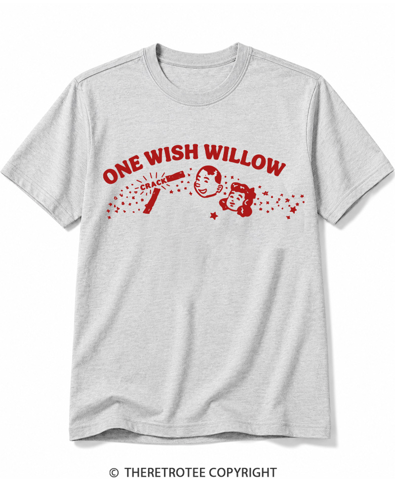 TheRetroTee One Wish Willow Vintage Halloween Vintage Cotton T-Shirt