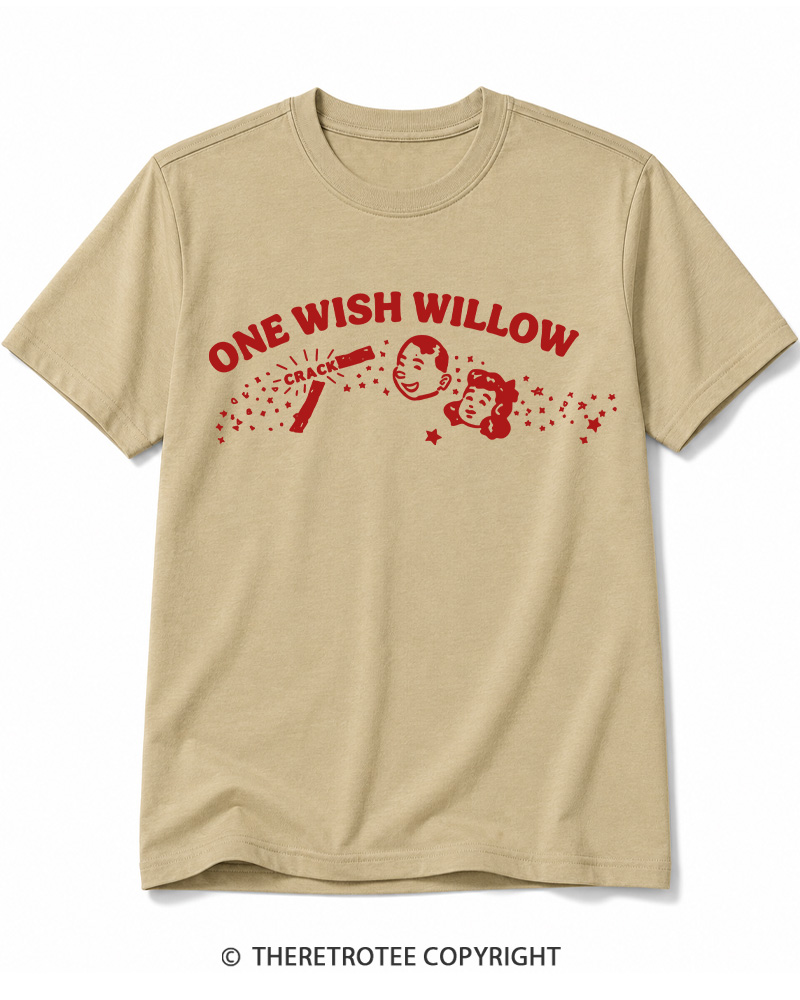 TheRetroTee One Wish Willow Vintage Halloween Vintage Cotton T-Shirt