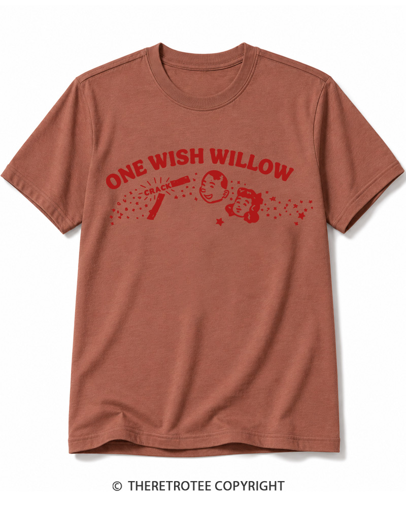TheRetroTee One Wish Willow Vintage Halloween Vintage Cotton T-Shirt