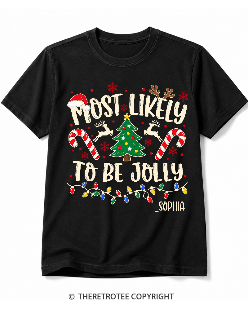 TheRetroTee Most Likely To Christmas Vintage Cotton T-Shirt
