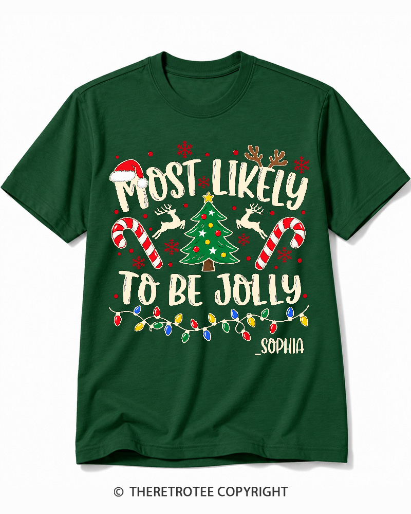 TheRetroTee Most Likely To Christmas Vintage Cotton T-Shirt