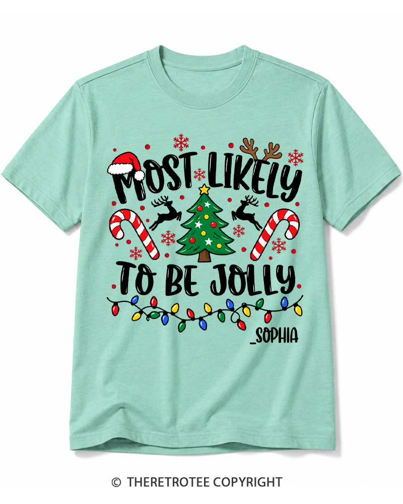 TheRetroTee Most Likely To Christmas Vintage Cotton T-Shirt