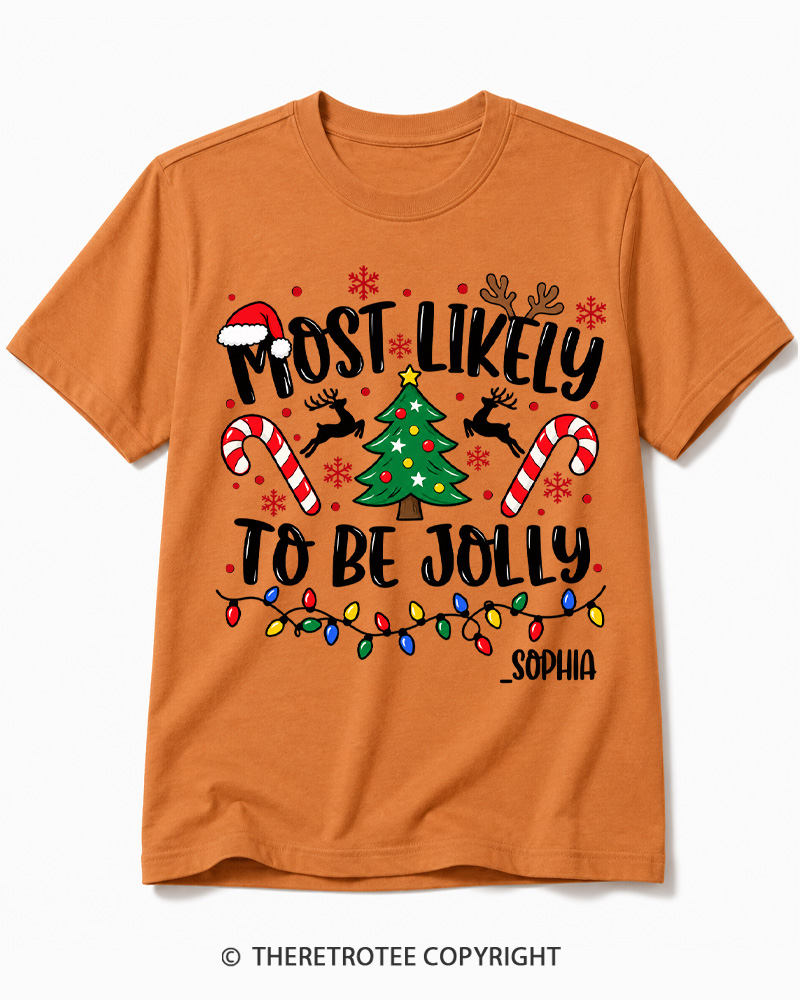 TheRetroTee Most Likely To Christmas Vintage Cotton T-Shirt
