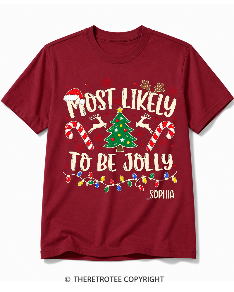TheRetroTee Most Likely To Christmas Vintage Cotton T-Shirt